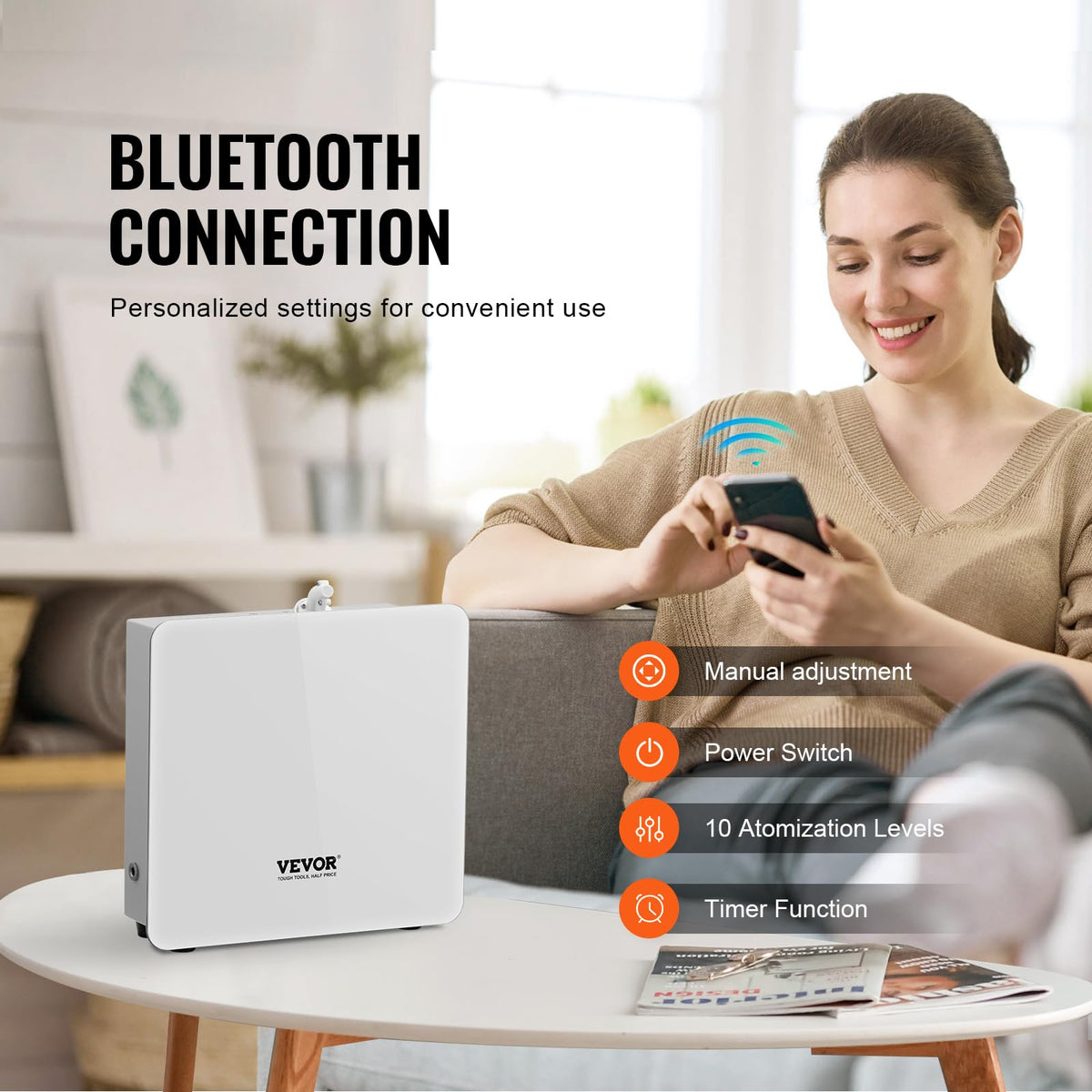 Scent Air Machine for Home, 480ml Bluetooth Smart Essential Oil Diffuser with Cold Air Tech, Waterless Scent Diffuser