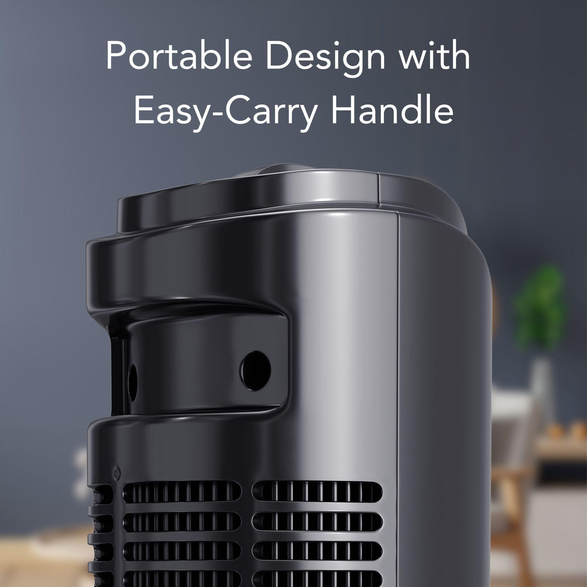 32" Oscillating Tower Fan with Bladeless Design - Black