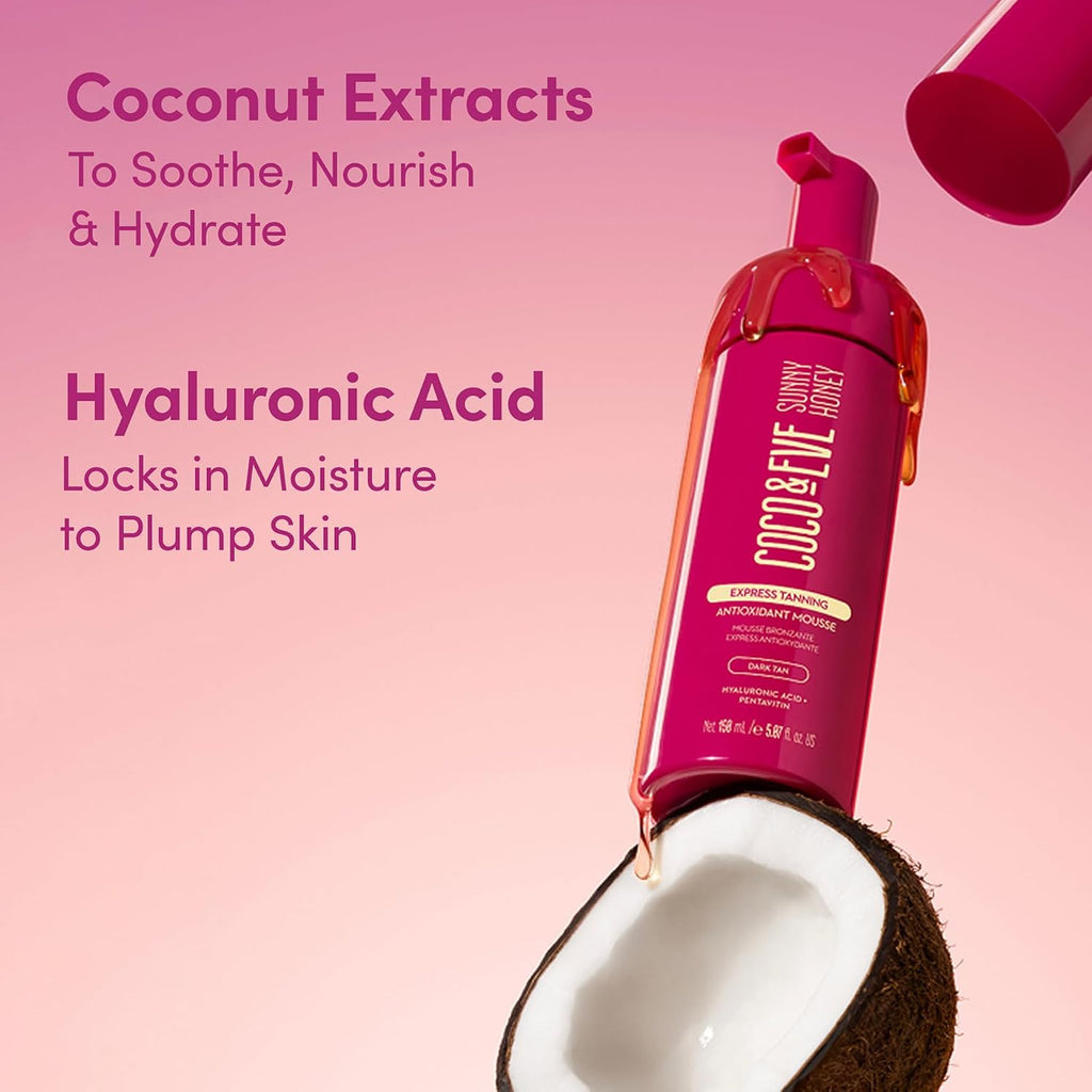 Express Self Tanning Mousse - 1 Hour Streak-Free Hydrating Sunless Tanning Mousse, Fast-Drying Natural Glow, Infused