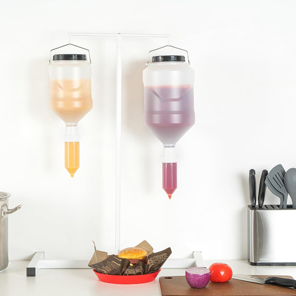 5.5 L Hanging Condiment Pump Dispenser, Squeeze Nozzle, 1 Ct