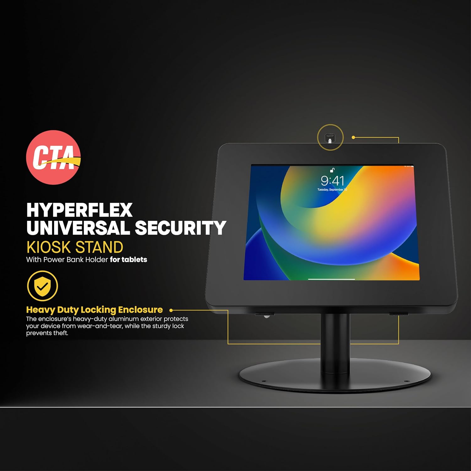 Premium iPad Retail POS Stand – CTA Upscale Tablet Kiosk Stand with 360 Degree Rotation & Locking for Retail
