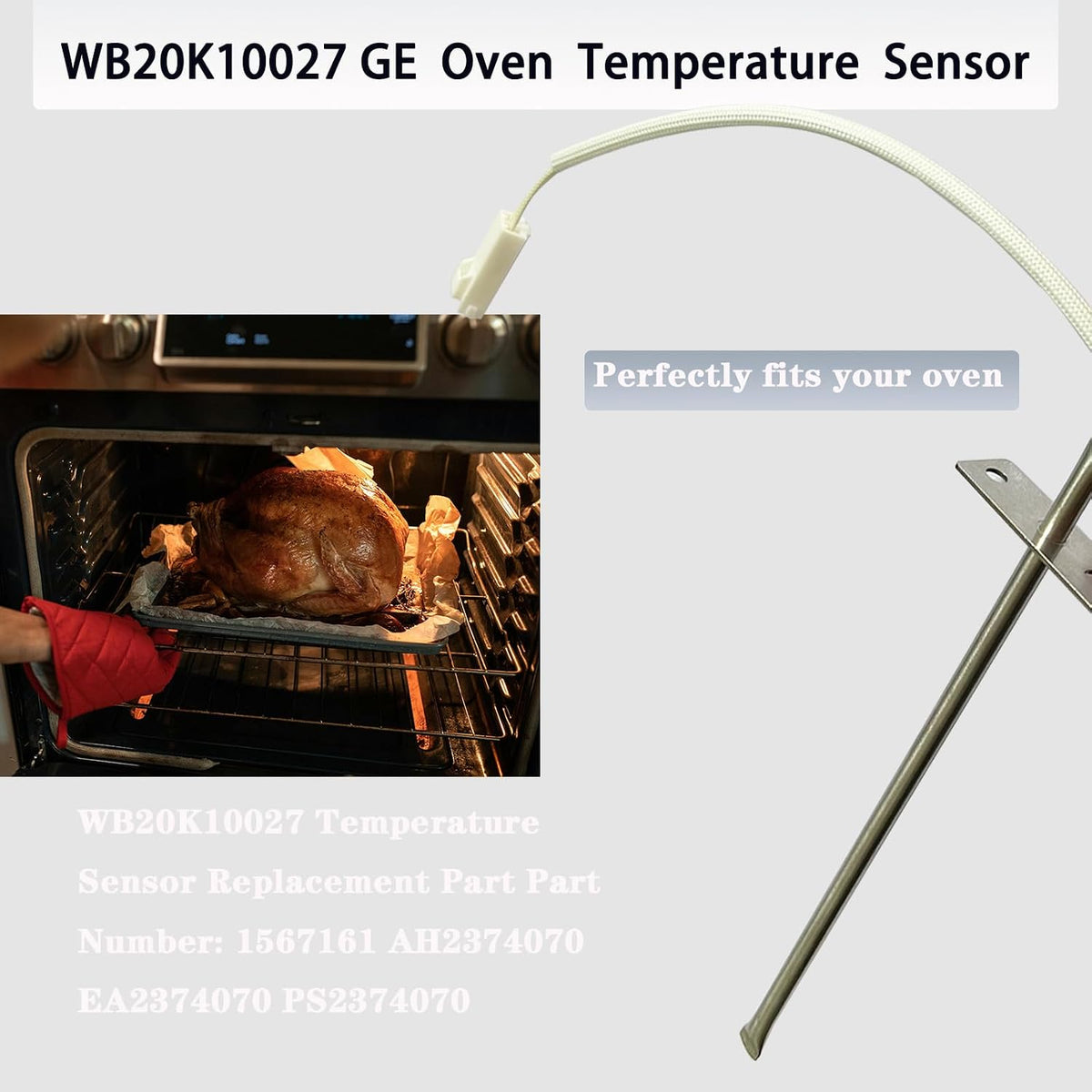 OEM WB20K10027 GE Range Oven Temperature Sensor Probe Easy to Install