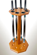 Freestanding Billiard Cue Rack, Pool Table Accessories Hold 8 Cues, Pool Cue Stick Holder, Wooden Floor Stand Pool