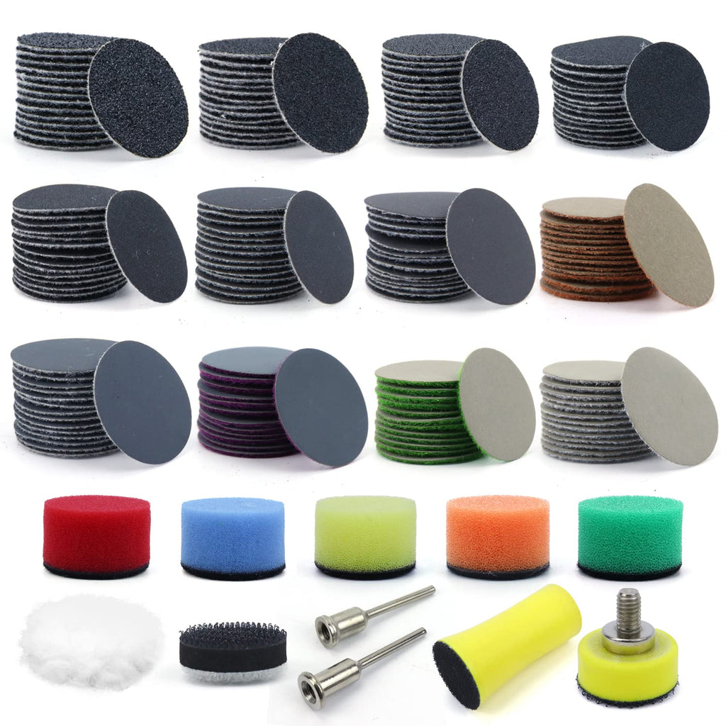 POLIWELL 191 Pack 1 Inch Wet Dry Sanding Discs Rotary Tool Kit