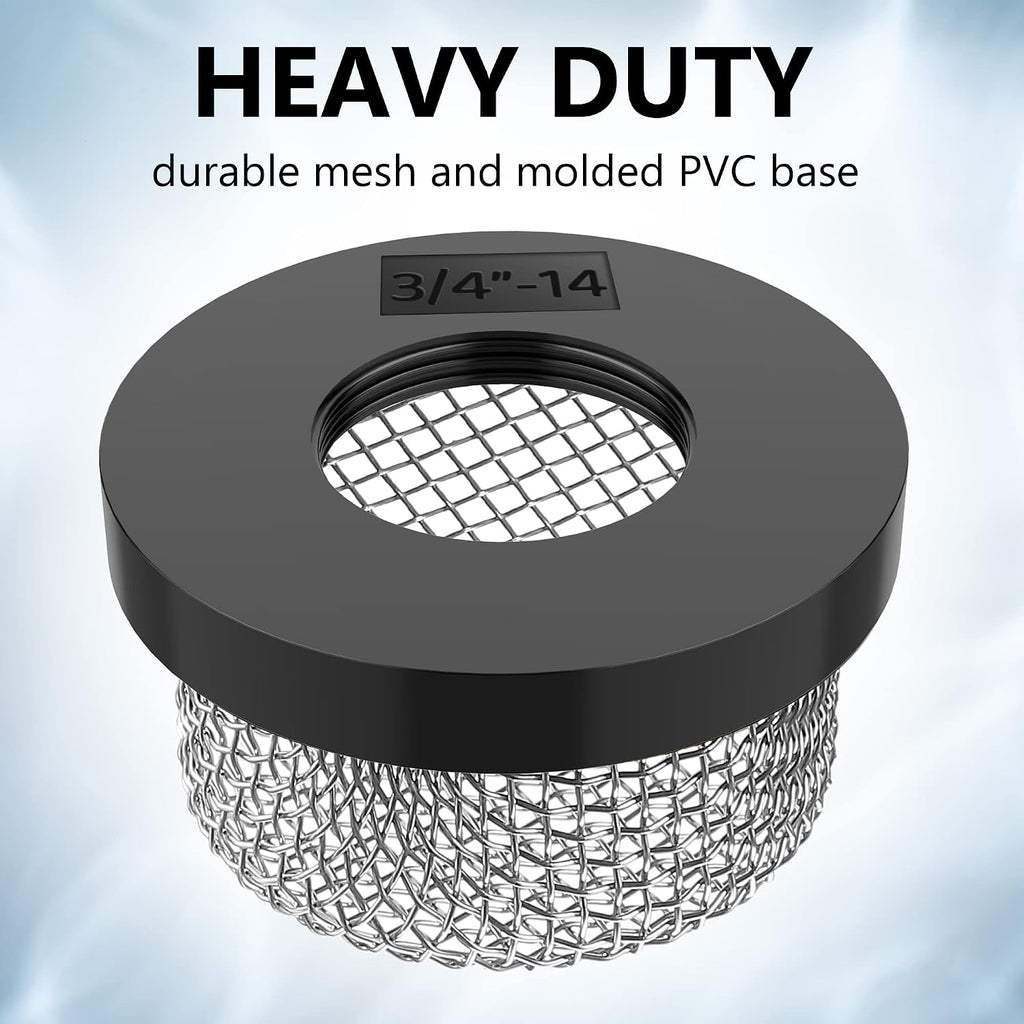 4 Pack 3/4 Inch-14 Stainless Steel Mesh Strainer for Livewell Pumps
