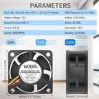 40mm x 20mm 4-Pin PWM 12V PC Cooling Fan 2-Pack