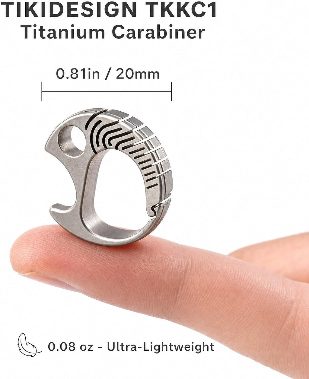 TKKC1 Mini Titanium Keyring – Quick-Release Carabiner Keychain for Men, EDC Micro Key Holder