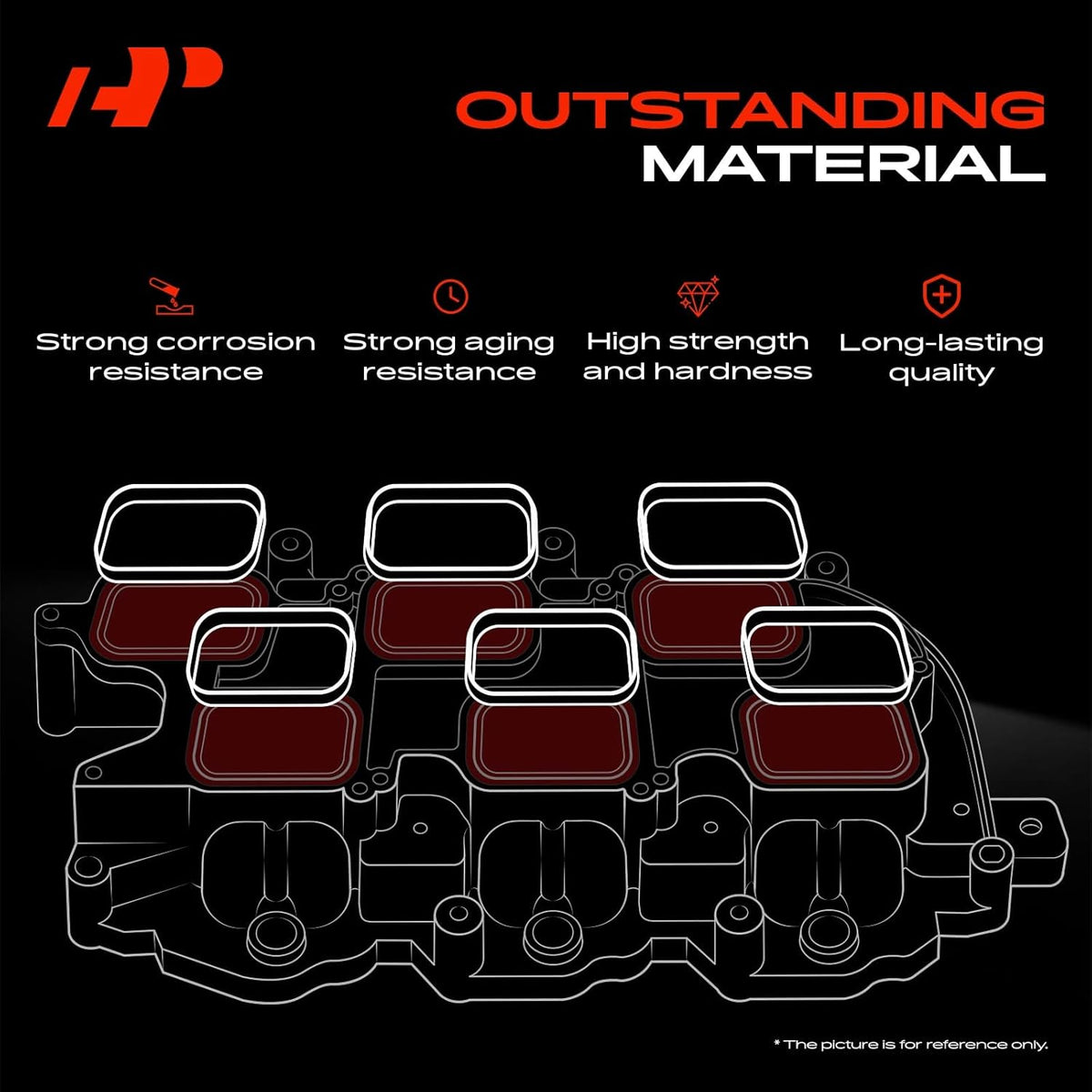 A-Premium Lower Engine Intake Manifold Gasket Set Compatible with Chevy, GMC, Hummer, Cadillac, Saab, Isuzu & GM Cars - 99-17 - Silverado, Express, Tahoe, Sierra, Yukon, H2, Savana & More, 8Cyl OHV