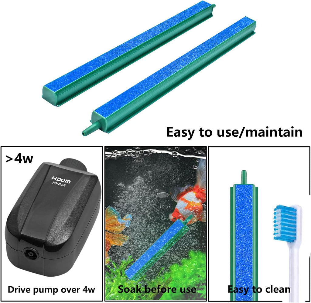 Air Stone Bar Bubble Diffuser Set 8 Inch Fish Tank Air Bubble with Suction Cups Air Stone for Aquarium Fish Tank