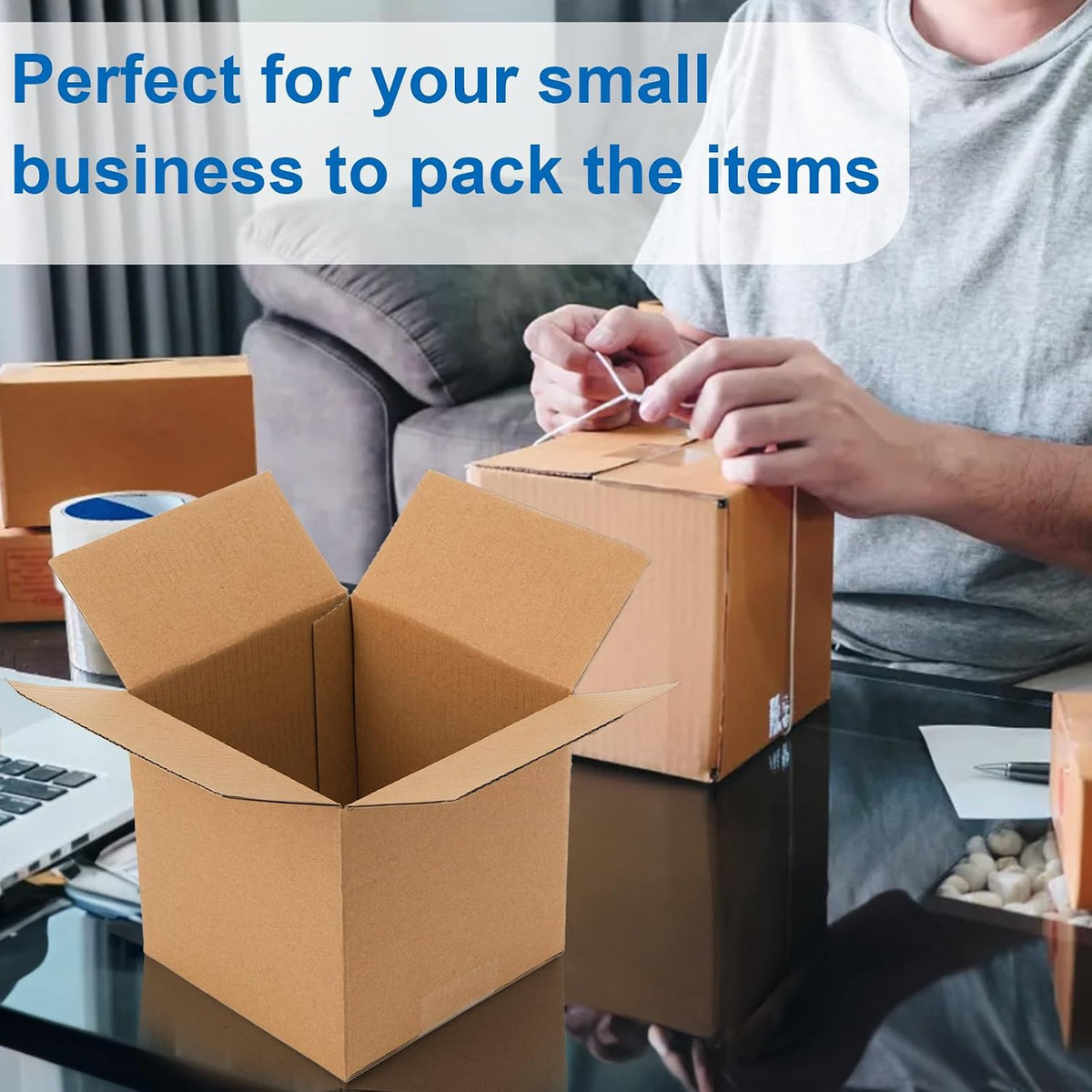 5x5x5 Inches Shipping Boxes, 30 Pack Corrugated Cardboard Box, Small Cube Mailing Boxes for Packing, Moving