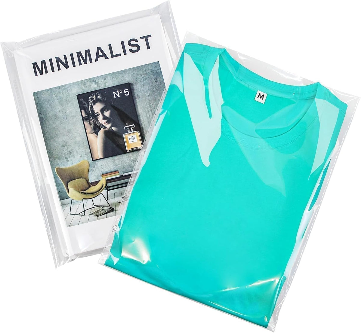 9x12 Clear Cellophane Bags for T-shirts & Prints, Self-Sealing