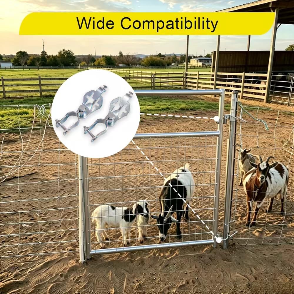 T Post Gate Hinge Kit, 2-Pack Heavy Duty Hot-Dip Galvanized Steel Hinge Pins with 1-5/8" Female Hinges, 200 Degree