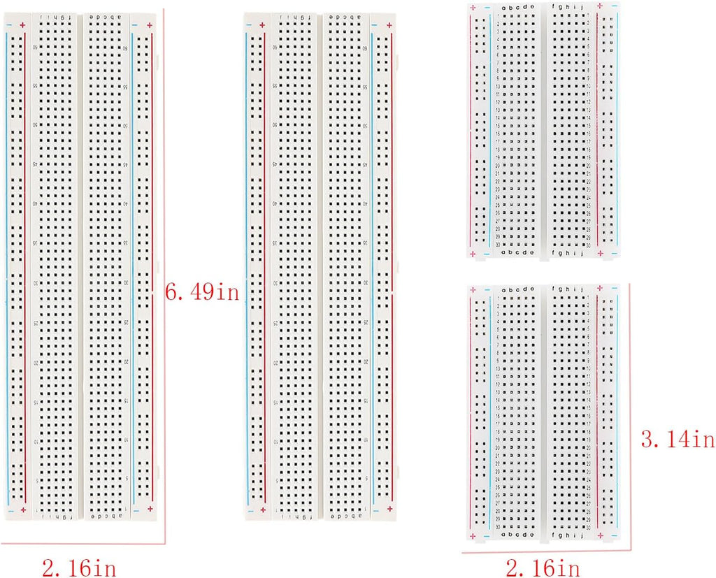 4PCS Breadboards Kit Include 2PCS 830 Point & 2PCS 400 Point Breadboard, Solderless Breadboards for Arduino Bread Boards Electronics for Circuits Projects Prototype Board.