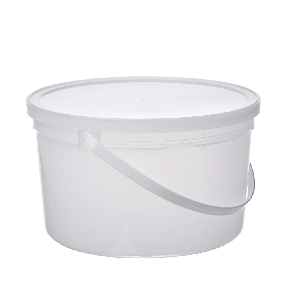 Pail with Handle, HDPE, 4 Quart, Natural, 10 Piece