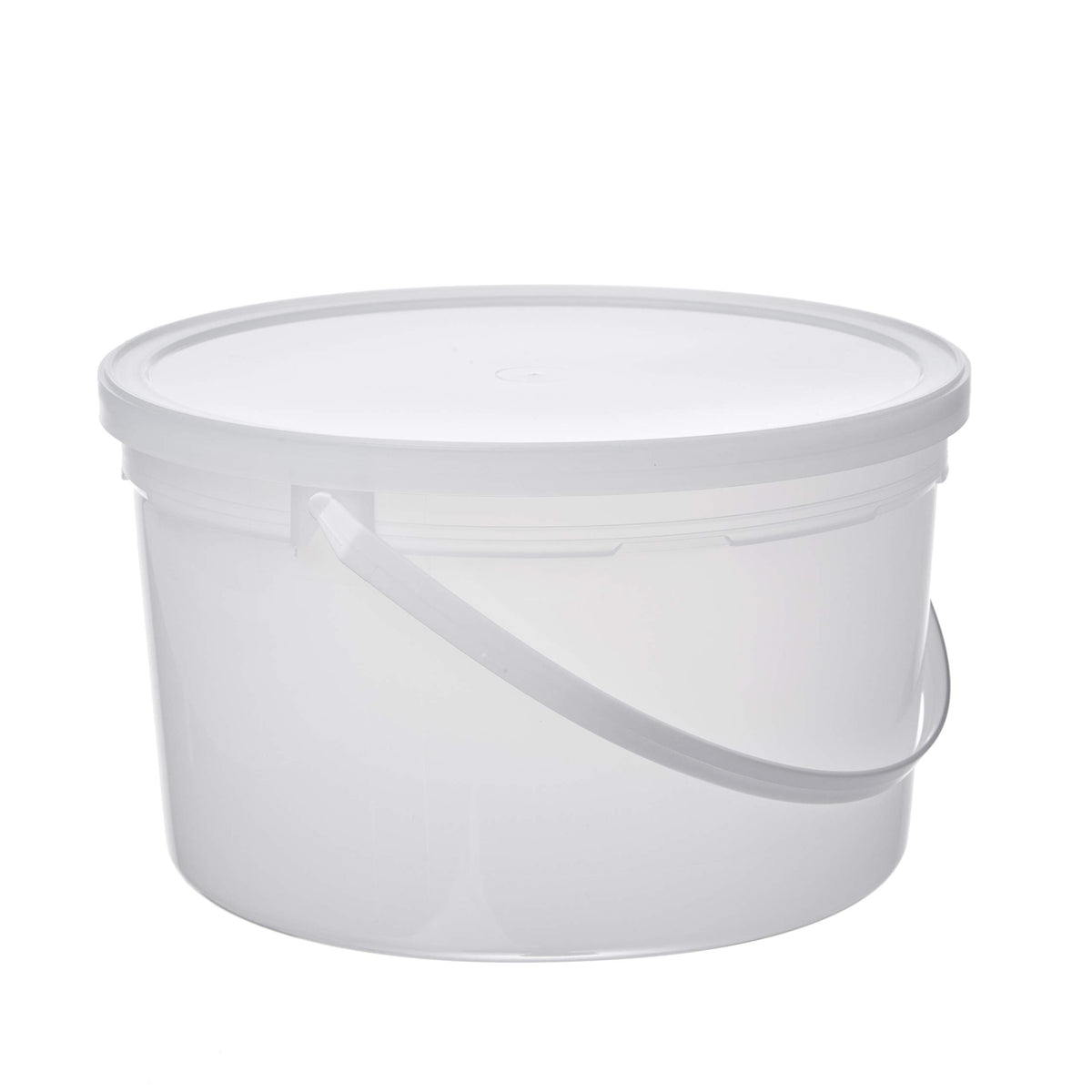 Pail with Handle, HDPE, 4 Quart, Natural, 10 Piece
