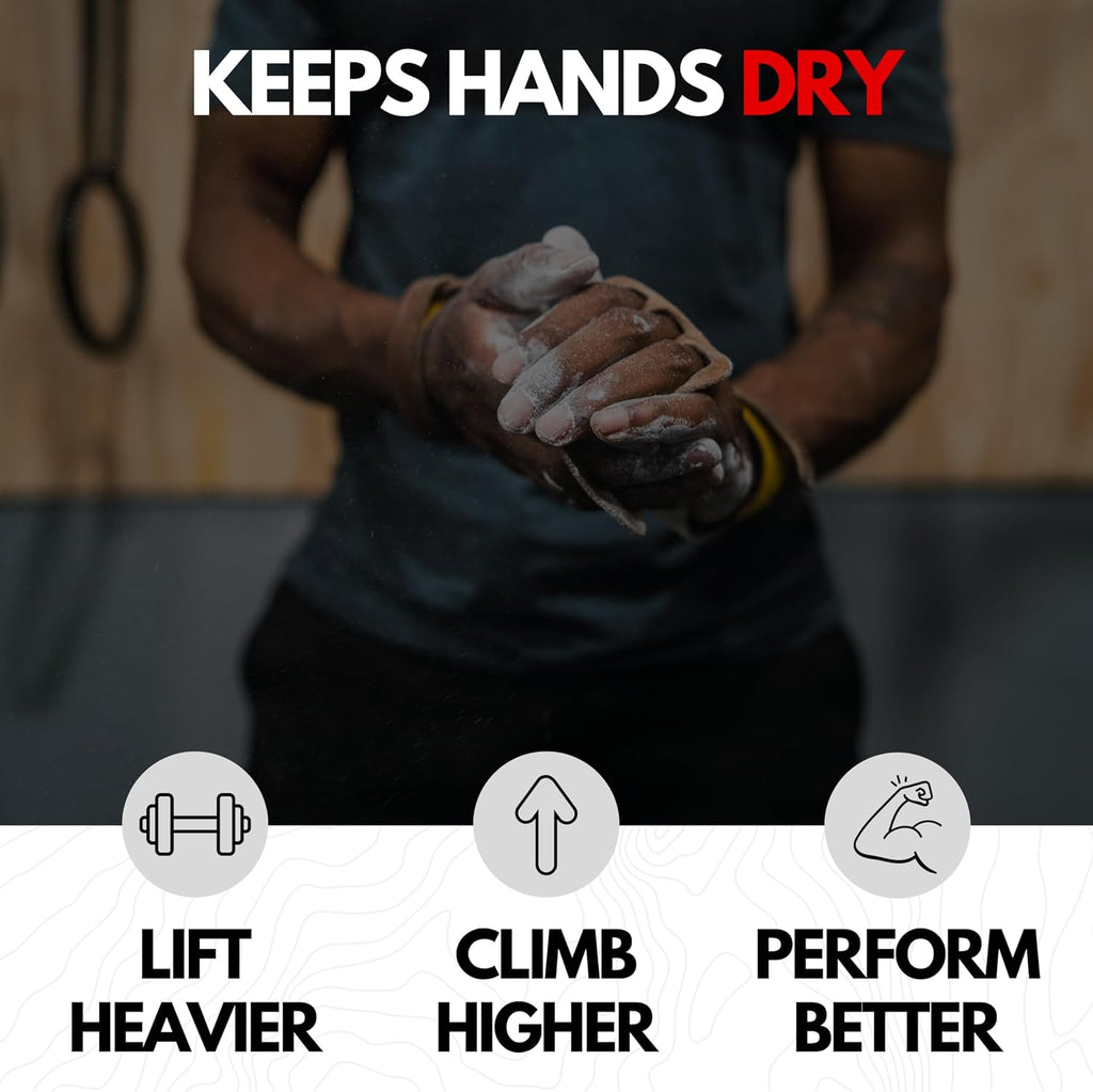 Gym Chalk - Chalk Powder for Climbing, Lifting, Gymnastics & More | Pure Magnesium Carbonate Hand Chalk Powder