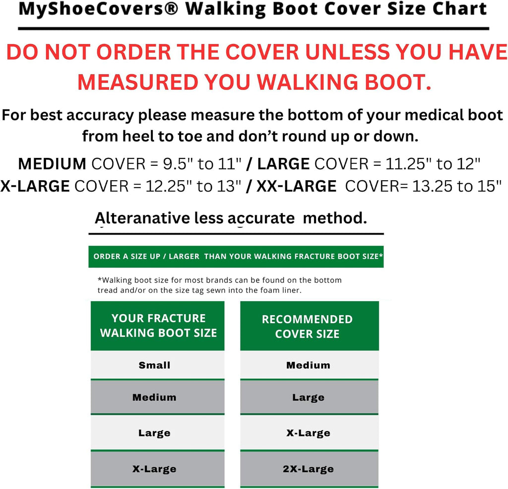 1 Fracture Walking Boot Cover - Black, Large