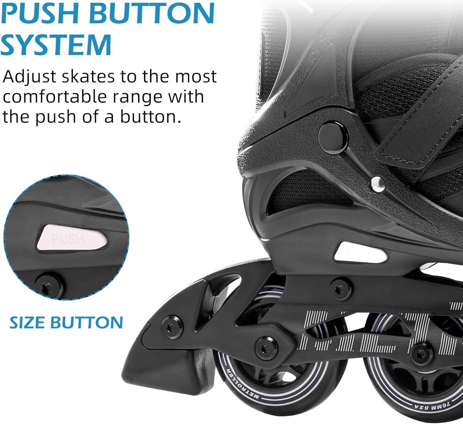 Adult Inline Skates for Men Women Teens | Comfortable Adjustable Recreational Skates Convenient Closure Entry Level