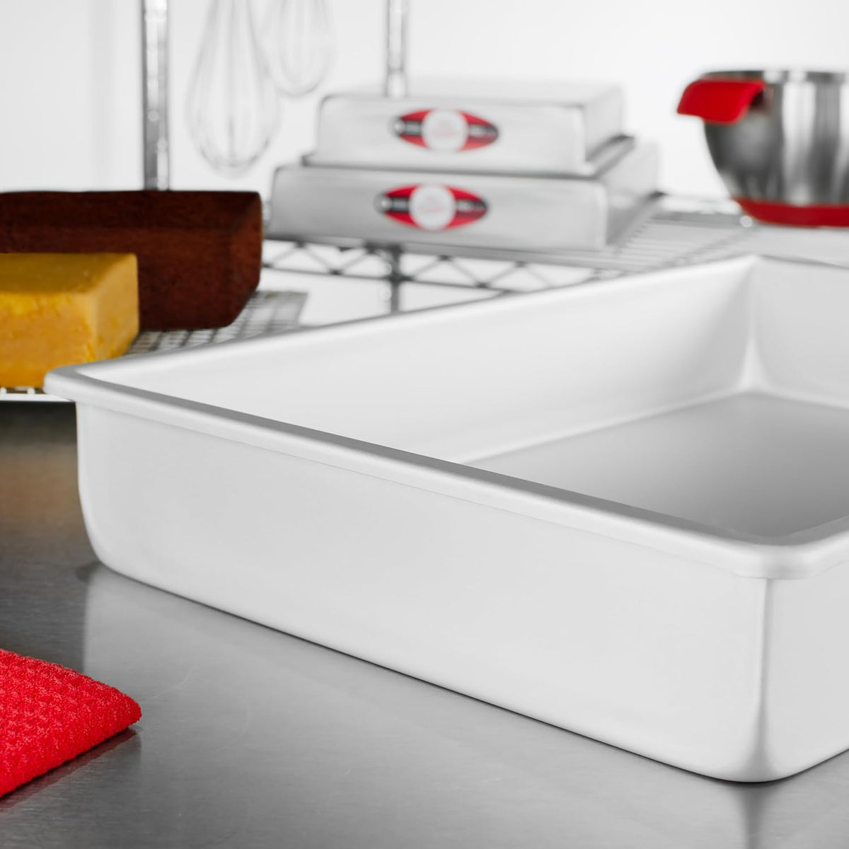 POB-12183 Anodized Aluminum Sheet Cake Pan, 12 x 18 x 3 Inch Silver