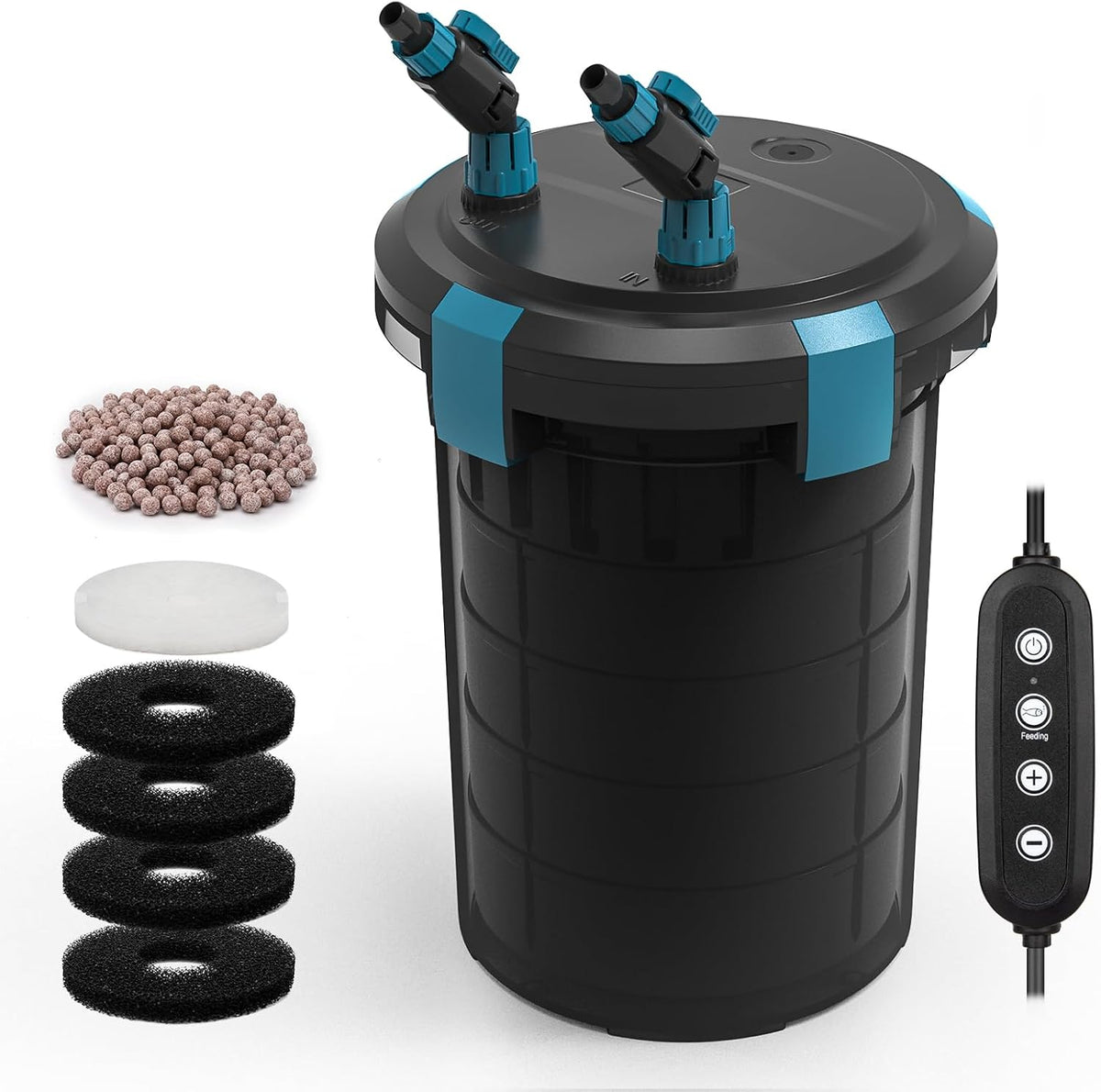 Self-Priming Aquarium Canister Filter with Controller, 900 L/H