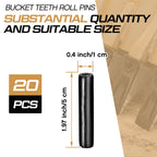 Hicarer 1.97" 20 Pack Length Long Bucket Teeth Pins, Compatible with Hensley X156 156pn P156 X156p Takeuchi Tb135 Skid Steer, Kubota 161-3 Excavator Backhoe Loader