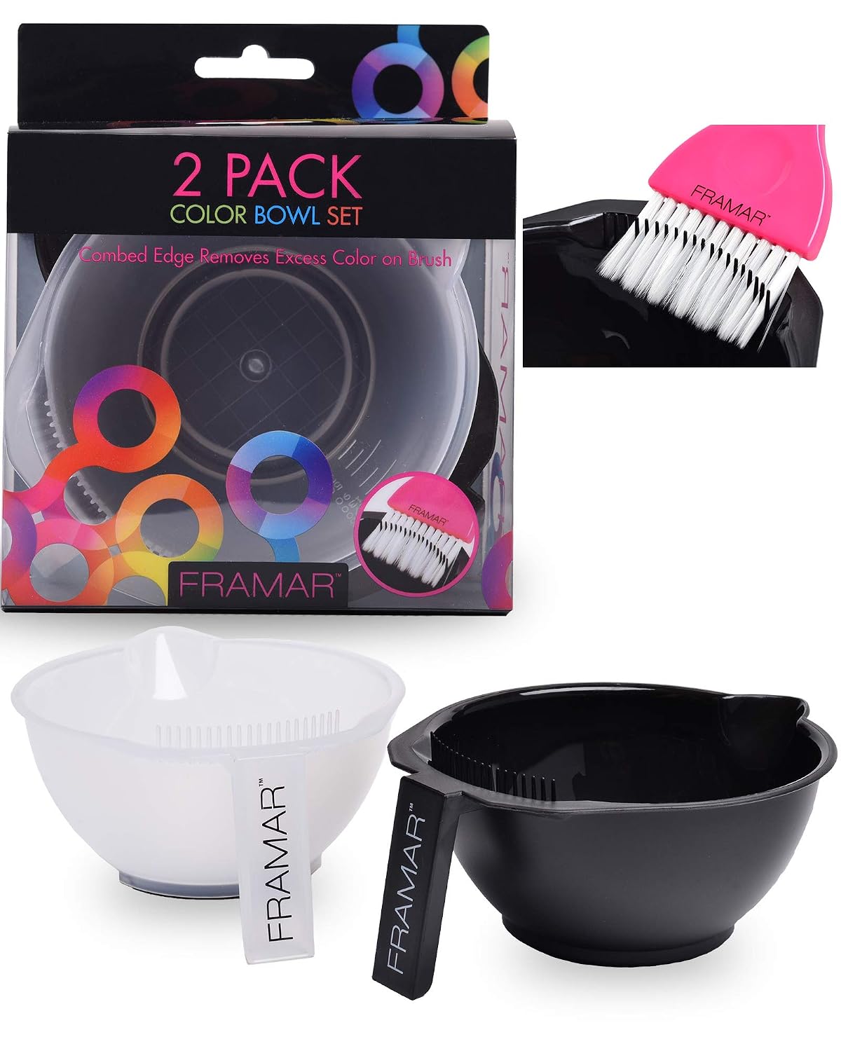 Black Hair Color Brush Set - Hair Coloring Brush for Hair Dye - Color Bowl with Cleaner Set – Mixing Bowls