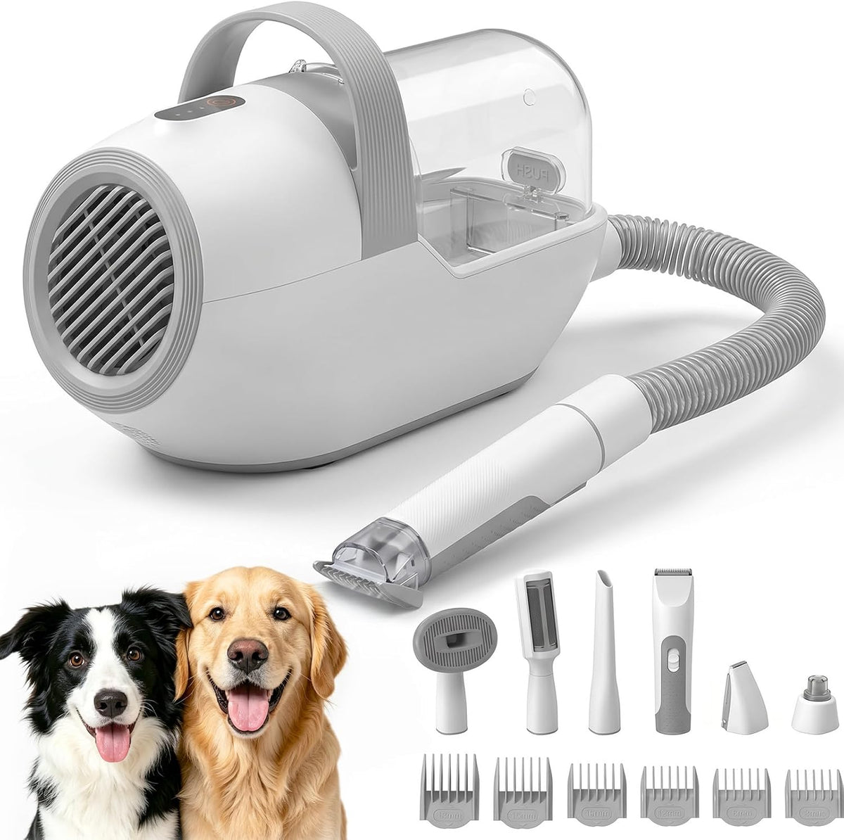 Dog Grooming Vacuum, 6-in-1 Pet Grooming Kit with Nail Grinder