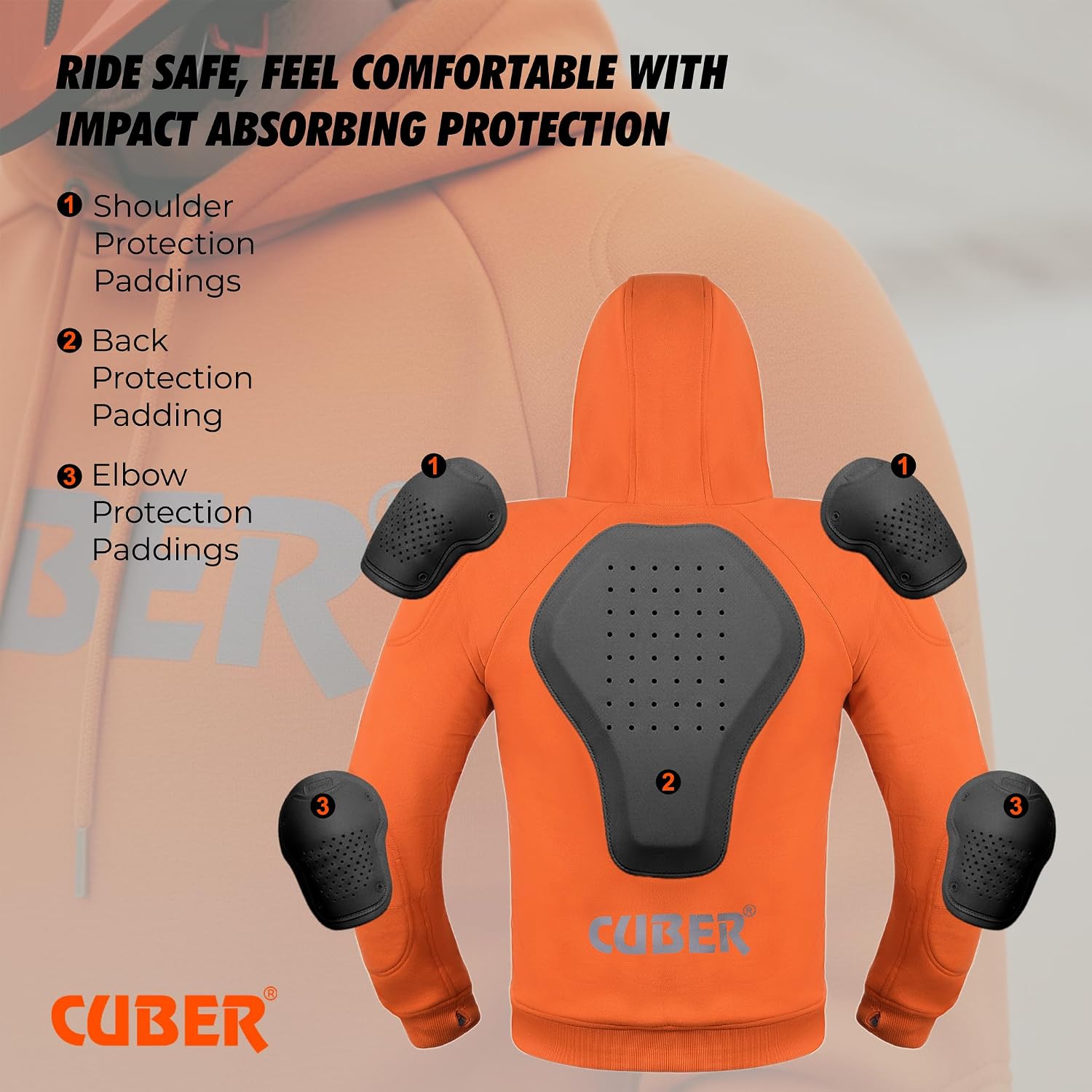 Motorcycle Hoodie For Men & Women With Armor, Dual Sport Motorbike Riding Jacket