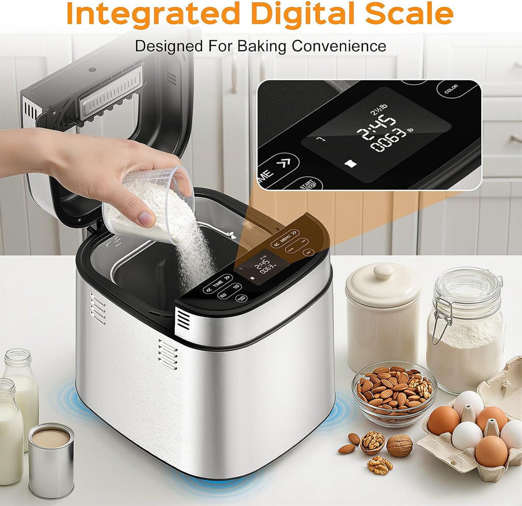 25-in-1 2.5LB Bread Maker with Built-in Electronic Scale