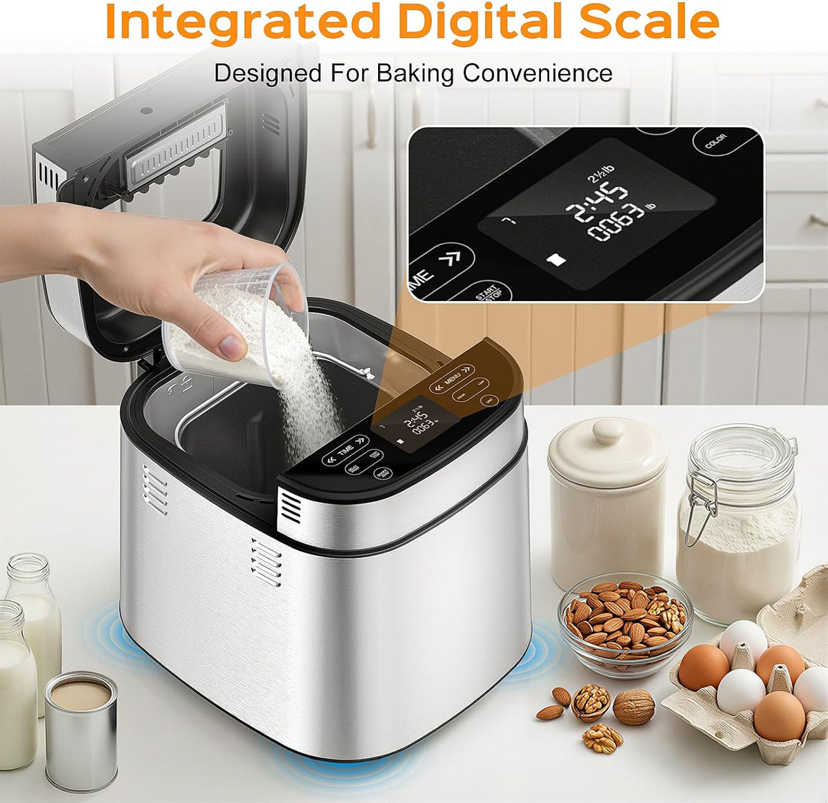 25-in-1 2.5LB Bread Maker with Built-in Electronic Scale