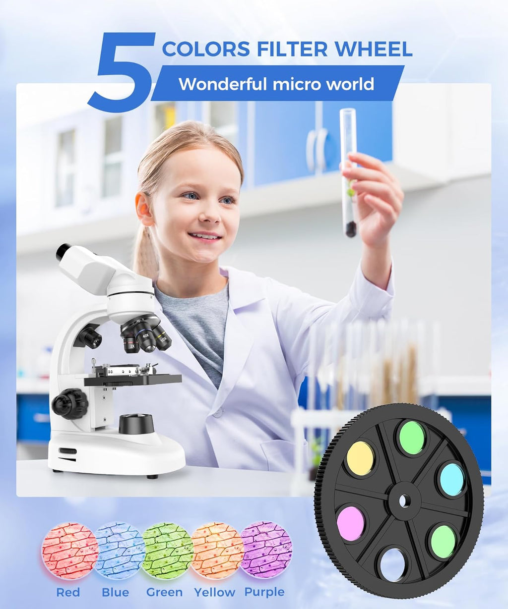 Compound Binocular Microscope for Adults, Professionals&Kids