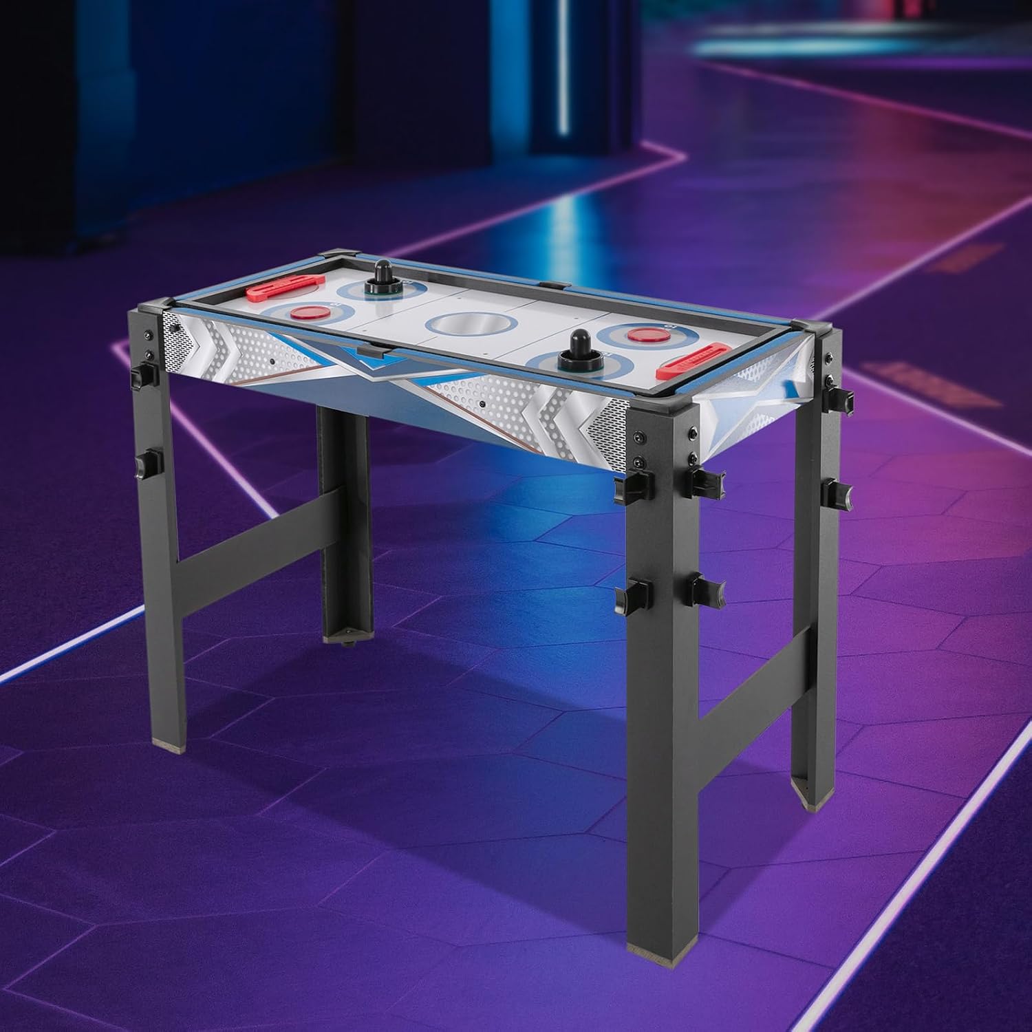 5 in 1 Multi Combo Game Table, 2.4Ft H x 3Ft W Folding Multi Game Table Set with Billiards, Air Hockey, Ping