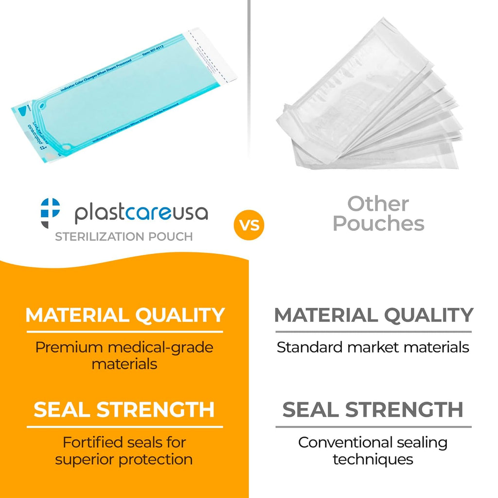 1000 4.25" x 12" Self Sterilization Autoclave Pouches for Cleaning Tools, Sterilizer Bags for Tattoo, Dental Pouch