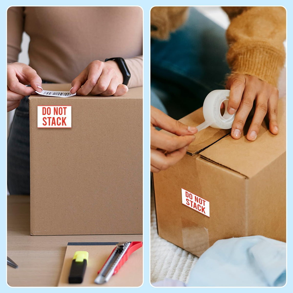 Do Not Stack Stickers – 2"x3" Roll Labels, 500 Count Stickers – Easy Peel & Stick, Premium Paper – Self-Adhesive