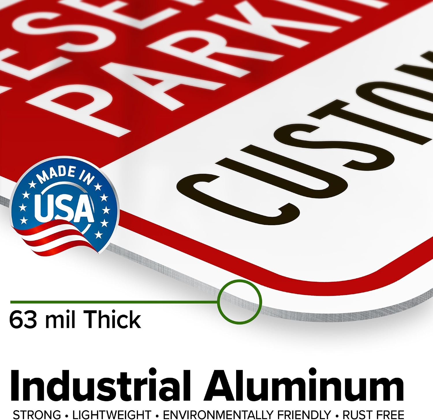 Custom No Parking Sign, Custom Reserved Parking Signs for Business, 12x18 Inches, Rust Free .063 Aluminum, Fade