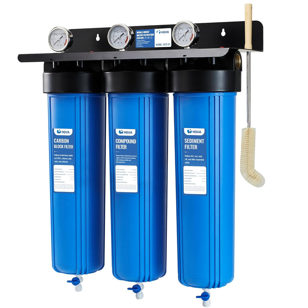 WF3-01 3-Stage Whole House Water Filtration System, Reduces Heavy Metals (Lead, Mercury, Arsenic, Cadmium, Chromium)