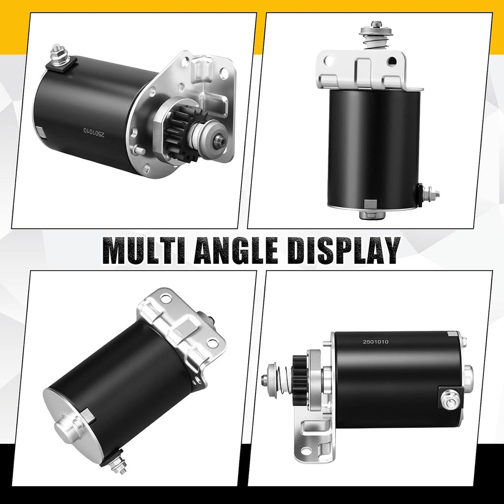 Honoson 2 Pack 5742n 497595 and 192507 Steel Gear Starter 16teeth Replacement and Starter Solenoid Compatible with Briggs and Stratton 12v Solenoid Lawn Mower Starters Kit