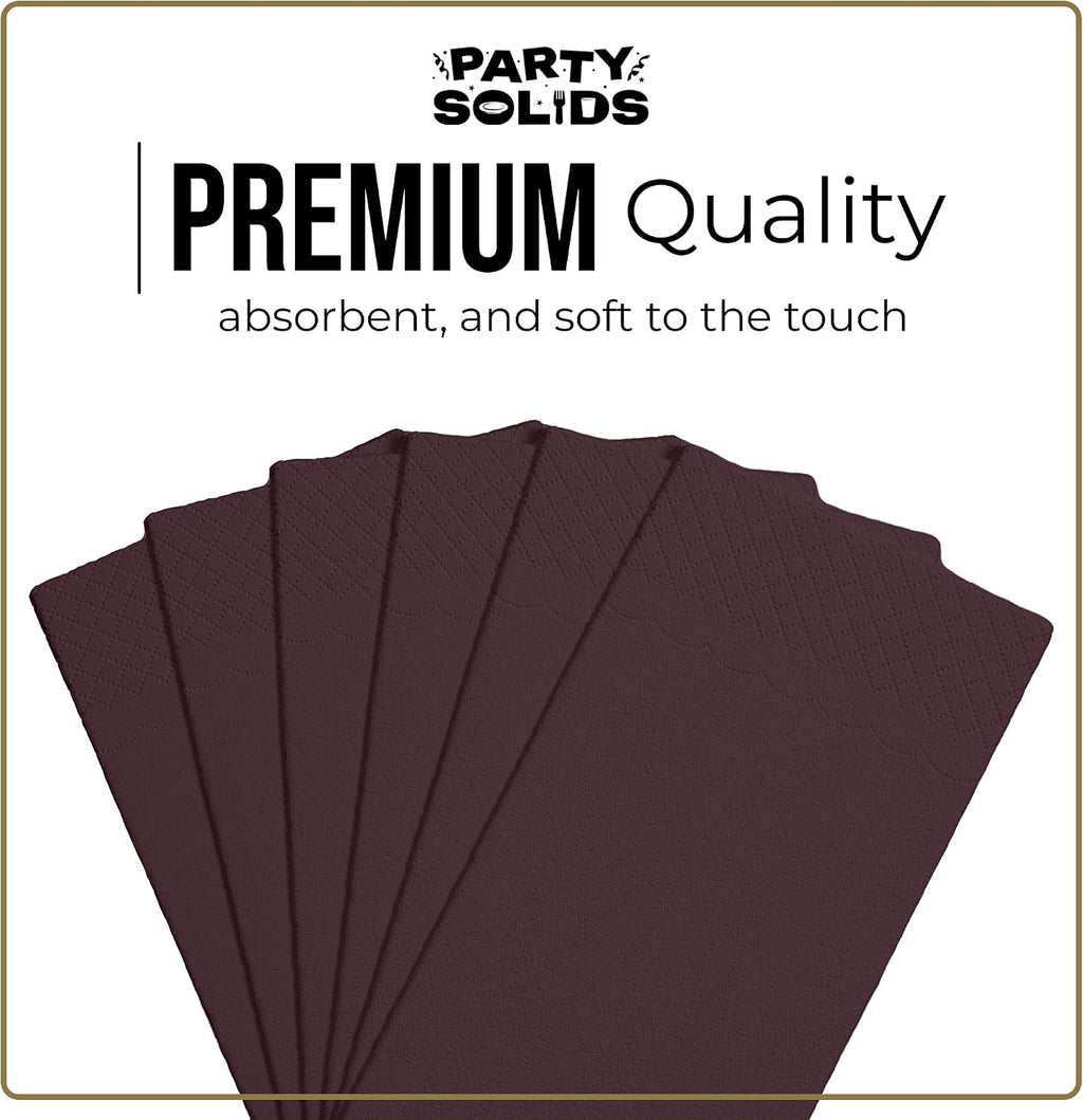 Brown Dinner Napkins Disposable 8"x4" Paper Napkins 40 Pcs