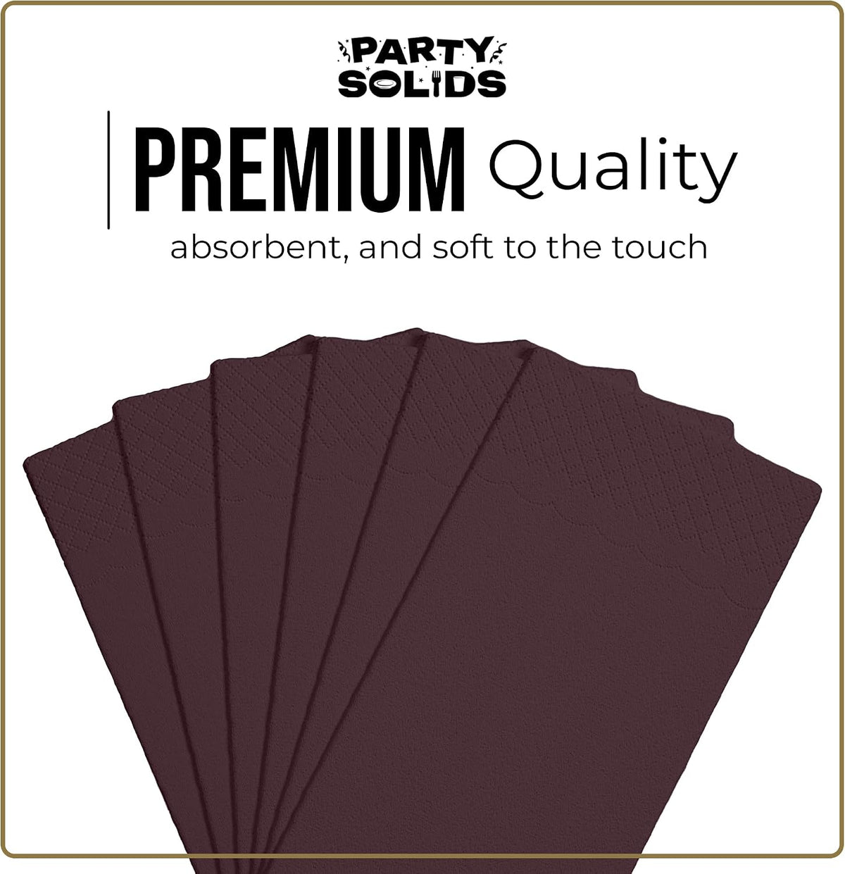 Brown Dinner Napkins Disposable 8"x4" Paper Napkins 40 Pcs