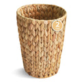 Wicker Trash Can,Small Bathroom Trash Can,Water Hyacinth Wicker Waste Basket for Bathroom,Boho Waste Basket for