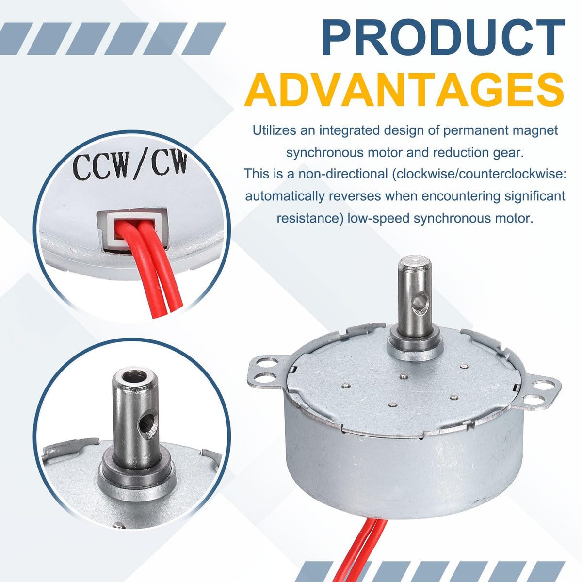 MECCANIXITY 2Pcs TYC-50 Synchronous Motor AC12V 50/60Hz 30-36RPM 4W