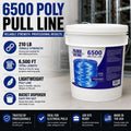 PL6501D Poly Pull Line Bundle - 210 lbs Tensile Strength, Polypropylene Twine Line - 6,500 Ft in Bucket & Reusable Lid