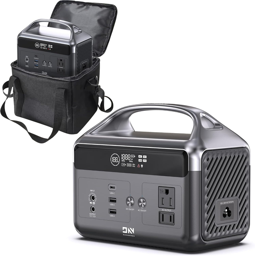 Portable Power Station 192Wh LiFePO4 Battery, Solar Generator with Storage Bag, 2×AC 300W (600W Surge), USB-C 60W PD