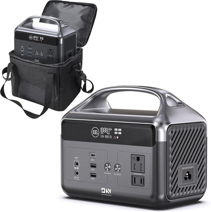 Portable Power Station 192Wh LiFePO4 Battery, Solar Generator with Storage Bag, 2×AC 300W (600W Surge), USB-C 60W PD