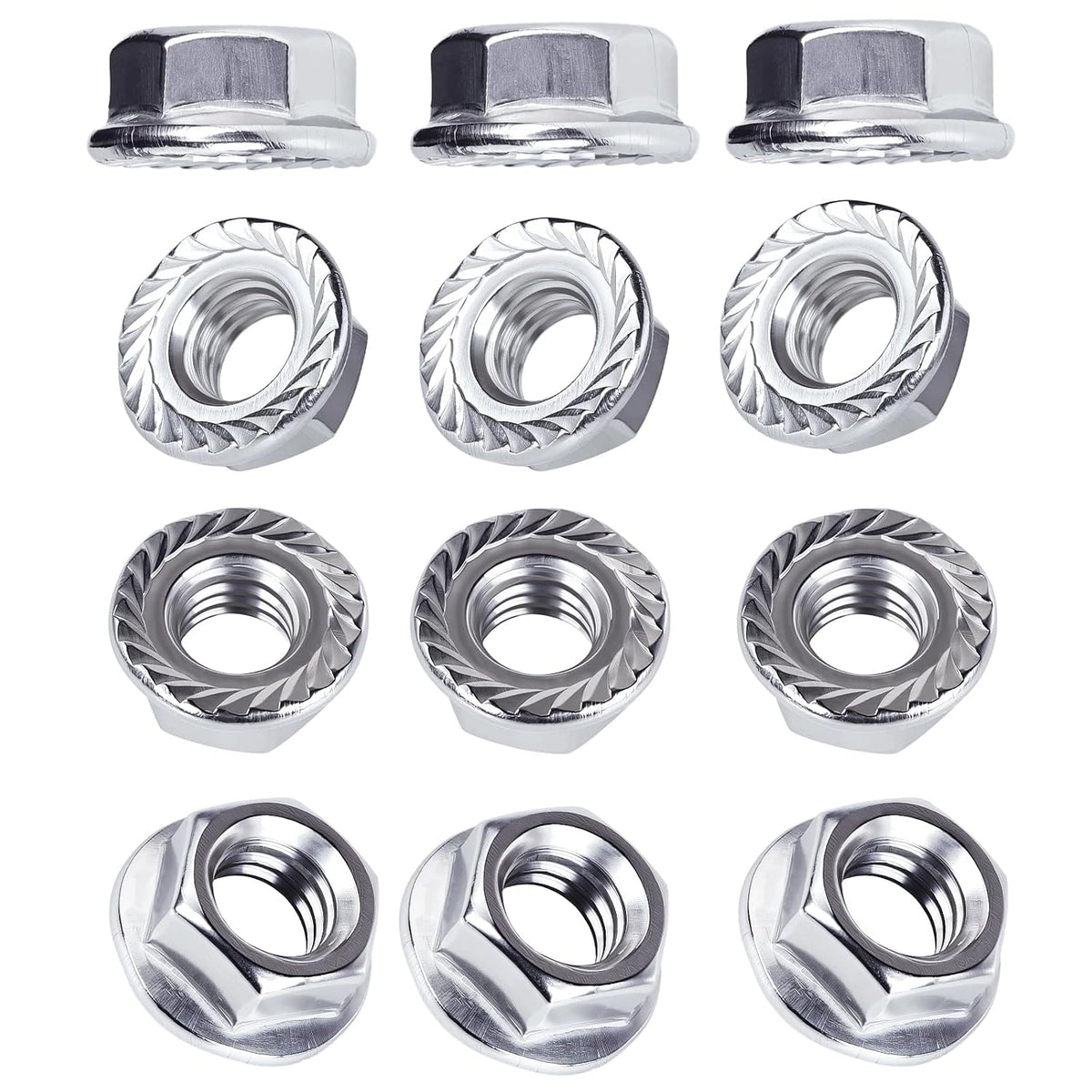 #10-24 Serrated Flange Hex Nuts Locknuts 50pcs HS/LM-03