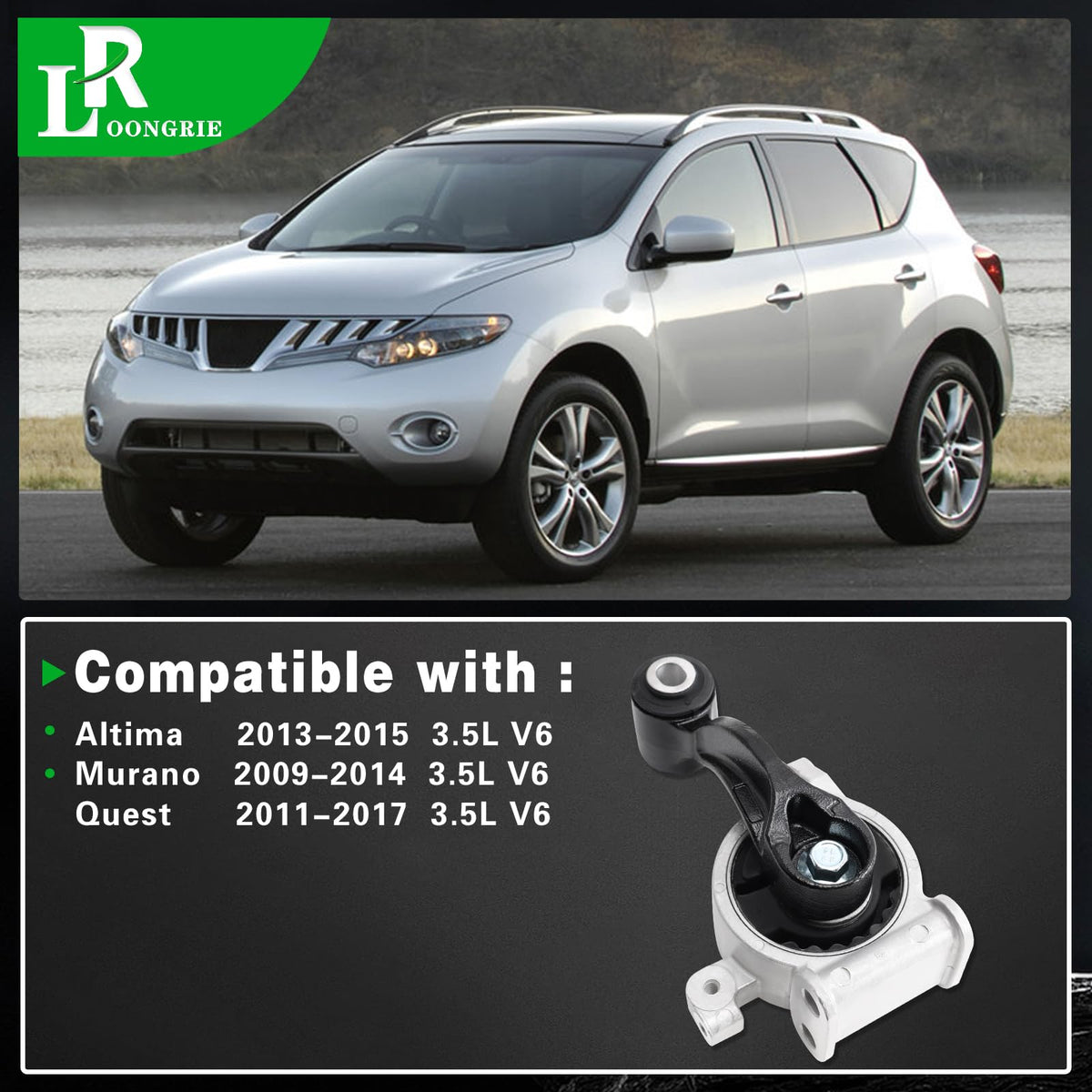 Engine Motor and Torque Strut Mount Compatible with Altima 2013-2015