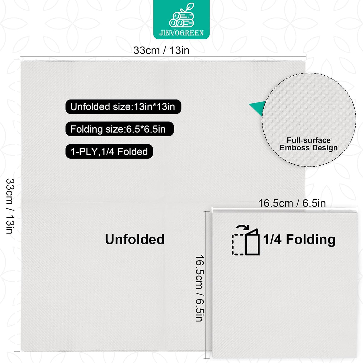 Napkins Everyday Bulk, 2000 Count, 1-Ply, White, 6.5 x 6.5 in