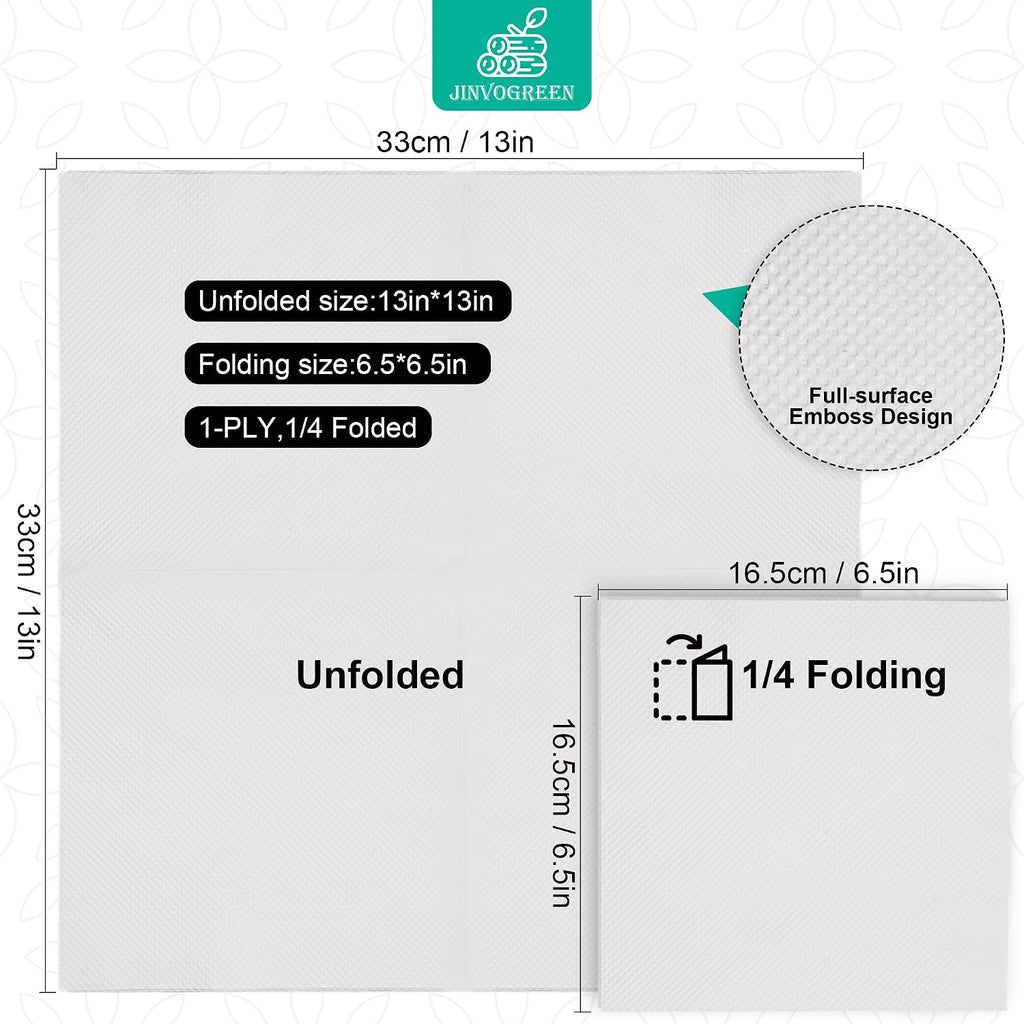 Napkins Everyday Bulk, 2000 Count, 1-Ply, White, 6.5 x 6.5 in