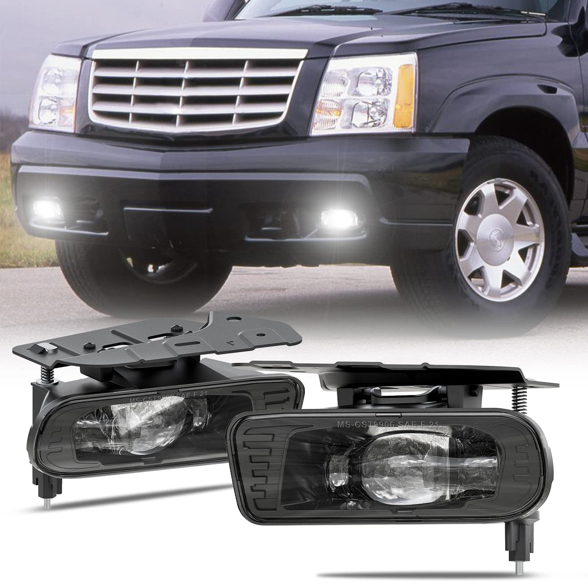 DOT LED Fog Lights Assembly for 2002-2006 Cadillac Escalade EXT ESV