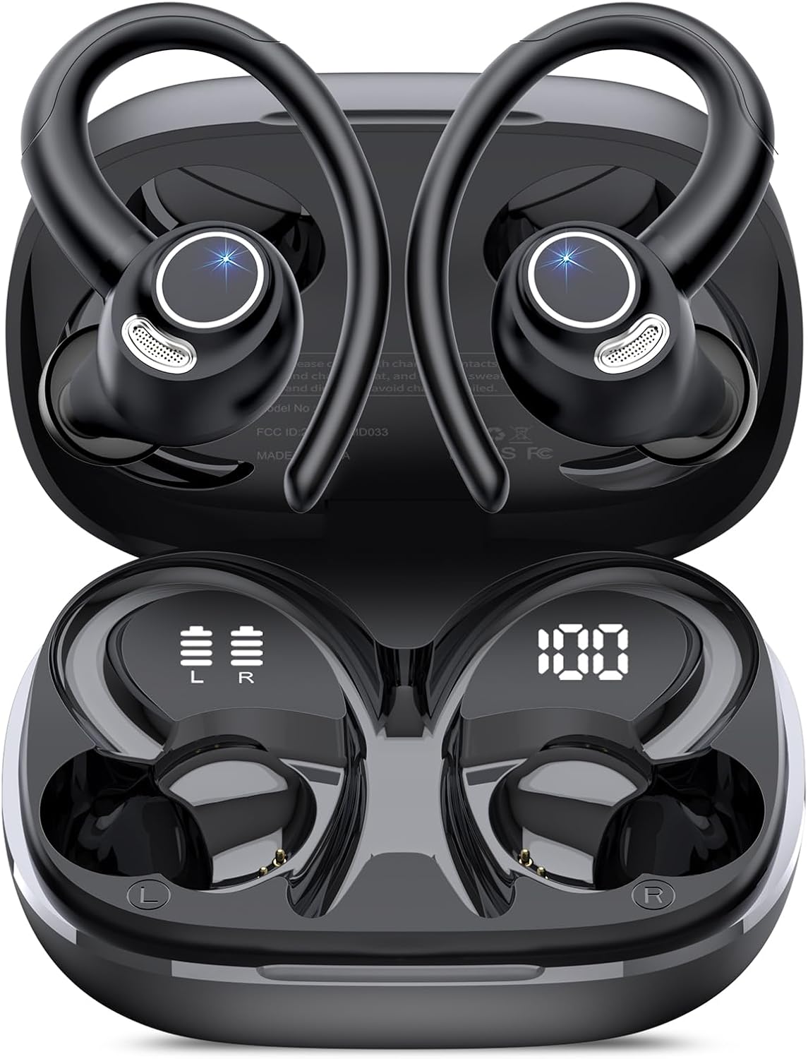Wireless Earbuds, Bluetooth 5.4 Headphones Sport, Over Ear Buds With ENC Noise Cancelling Mic, 48H, Wireless Earphone